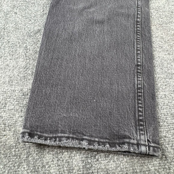 Abercrombie Fitch 90s Straight High Rise Jeans 35L 42x32‎ Faded Black Curve Love - Picture 2 of 16